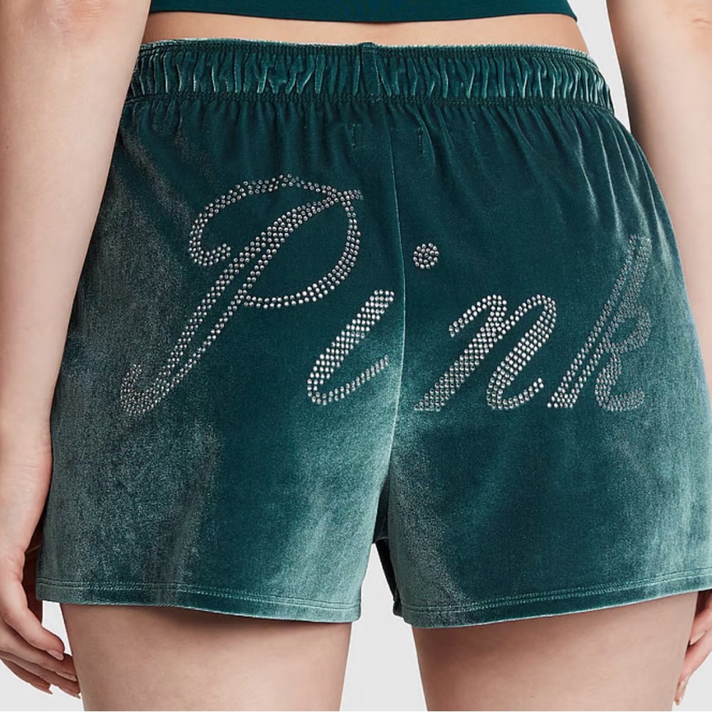 PINK Victoria's Secret Women's Green Velvet Shorts